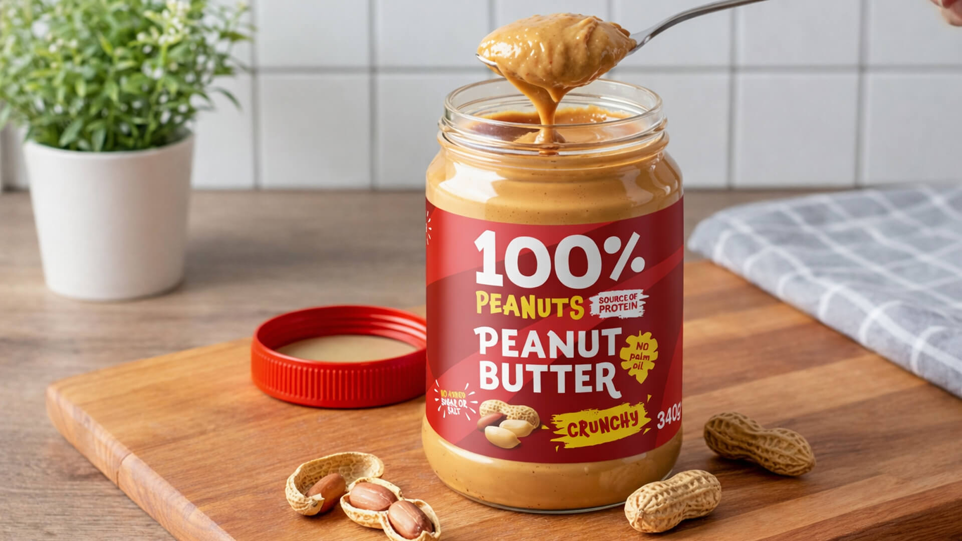 peanut butter red label design