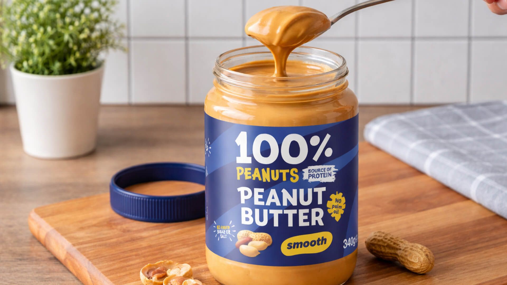 peanut butter colourful label design