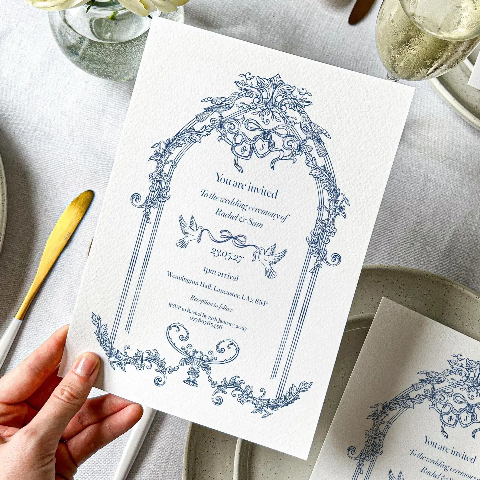 bridgerton style wedding invitation