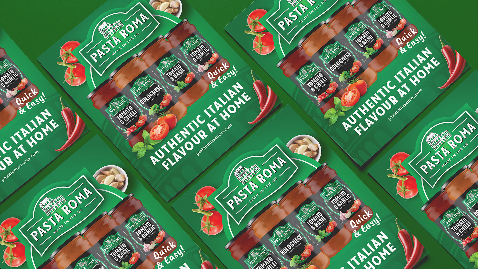 marketing flyer for an Italian food brand